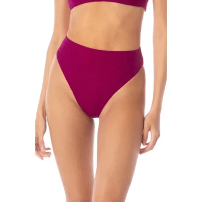Maaji Sully High Waist Reversible Bikini Bottoms In Pink