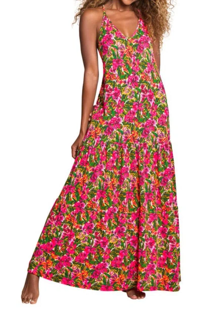 Maaji Summertime Hula Cover-up Maxi Dress In Pink