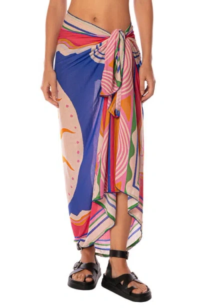 Maaji Sunlit Bloom Isla Cover-up Pareo In Blue