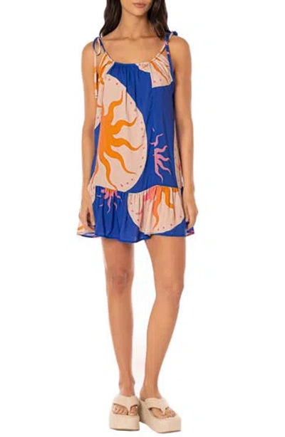 Maaji Sunlit Bloom Magnolia Cover-up Dress In Open Blue
