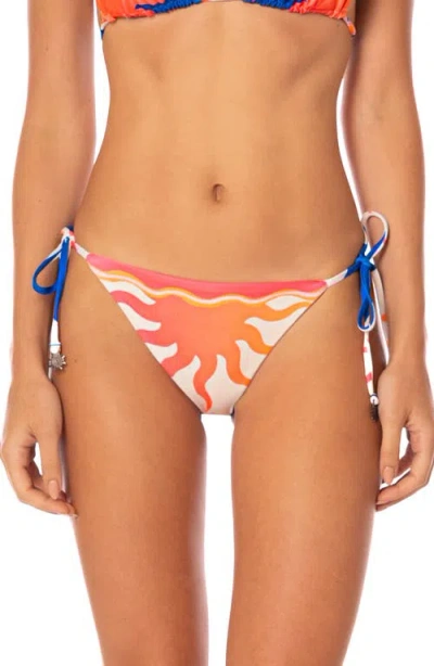 Maaji Sunlit Sunning Reversible Bikini Bottoms In Multi