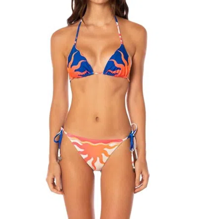 Maaji Sunning Low Rise Tie Side Bikini Bottom In Sunlit Bloom In Multi