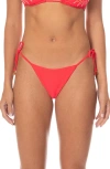 Maaji Sunset Punch Sunflash Side Tie Bikini Bottoms In Red