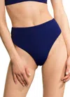 Maaji Suzy Q High Rise High Leg Bikini Bottom In Indigo In Multi