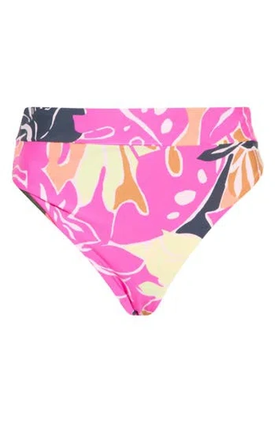 Maaji Suzy Q High Rise Reversible Bikini Bottoms In Pink