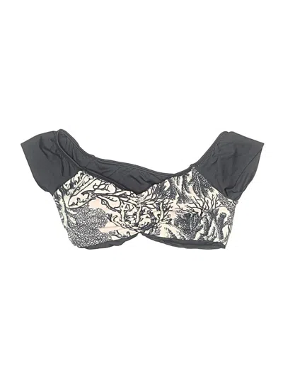 Pre-owned Maaji Swimsuit Top Black Paisley Pattern Swimwear