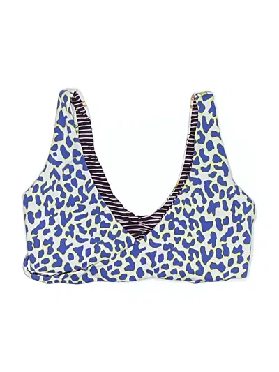 Pre-owned Maaji Swimsuit Top Blue Animal Print Pattern Swimwear