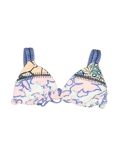 Pre-owned Maaji Swimsuit Top Blue Print Pattern Swimwear