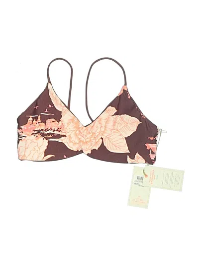 Pre-owned Maaji Swimsuit Top Brown Print Pattern Swimwear
