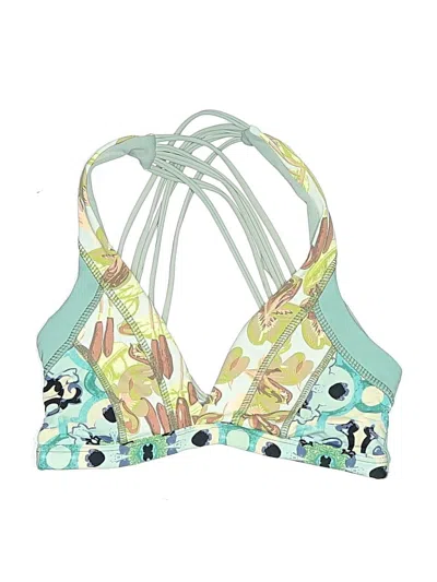 Pre-owned Maaji Swimsuit Top Green Print Pattern Swimwear