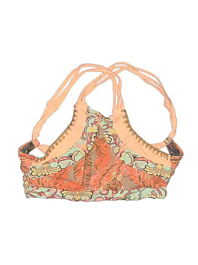 Pre-owned Maaji Swimsuit Top Orange Paisley Pattern Swimwear