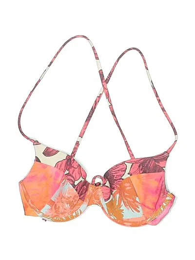 Pre-owned Maaji Swimsuit Top Orange Print Pattern Swimwear