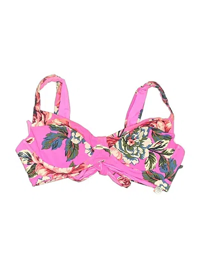 Pre-owned Maaji Swimsuit Top Pink Floral Pattern Swimwear