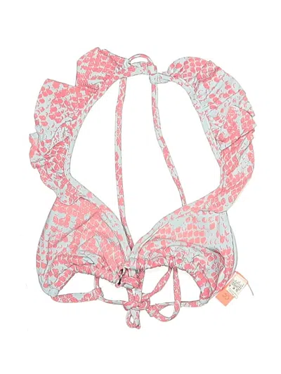 Pre-owned Maaji Swimsuit Top Pink Paisley Pattern Swimwear