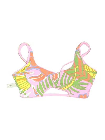 Pre-owned Maaji Swimsuit Top Pink Tropical Pattern Swimwear