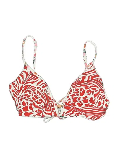 Pre-owned Maaji Swimsuit Top Red Animal Print Pattern Swimwear