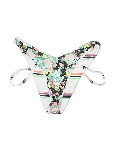 Pre-owned Maaji Swimsuit Top White Floral Pattern Swimwear