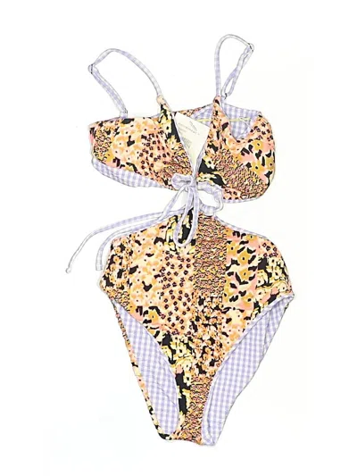 Maaji Swimsuit Top Yellow Animal Print Pattern Swimwear In Gold