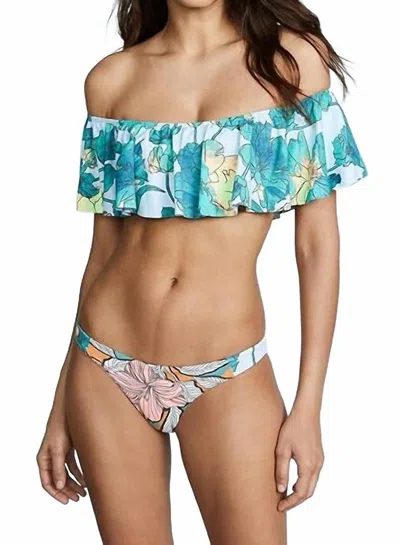 Maaji Swimwear Blossom Coquette Bikini Bottom In Multi In Blue