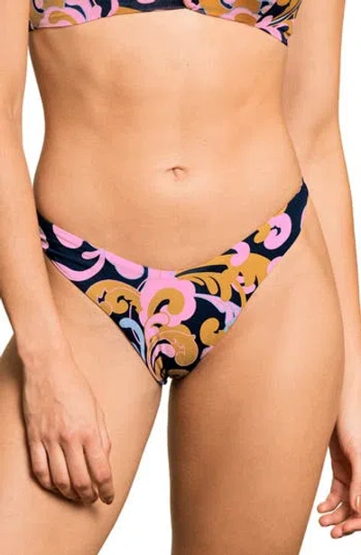 Maaji Swizzle Splendour Reversible Bikini Bottoms In Multi/pink