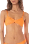 Maaji Tangerine Dream Temis Reversible Twist Front Bikini Top In Orange