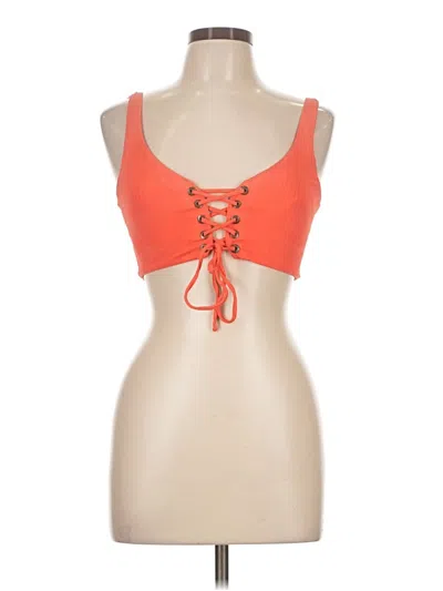 Pre-owned Maaji Tank Top Orange Strapless Neckline Tops