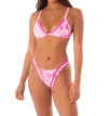 Maaji Trinity Regular Rise V Front Bikini Bottom In Pink Blossom In Multi