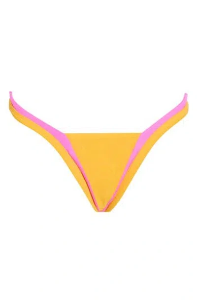 Maaji Trinity Reversible Bikini Bottoms In Yellow