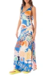 Maaji Tropical Bliss Jasmine Cover-up Maxi Dress In Animal Print