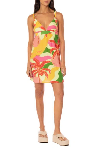 Maaji Tropical Breeze Cover-up Minidress In Yellow