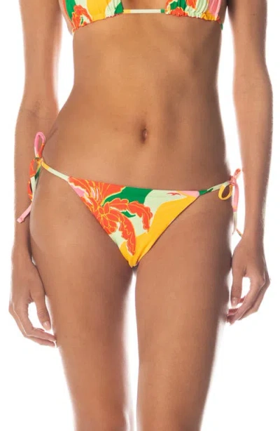 Maaji Tropical Breeze Sunning Reversible Side Tie Bikini Bottoms In Yellow