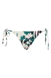 Maaji Tropical Leaves Side Tie Reversible Bikini Bottoms In Multicolor