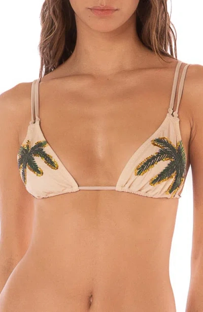 Maaji Tropicana Brenda Triangle Bikini Top In Beige/khaki