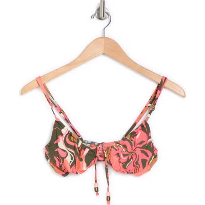 Maaji Twister Jade Bikini Top In Pink Multi