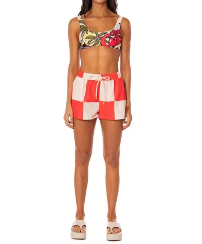 Maaji Unisex - Check It Out Shorts In Red In Multi
