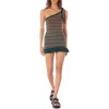 Maaji Verdant Breeze Acid Ruffle One-shoulder Cover-up Minidress In Multi