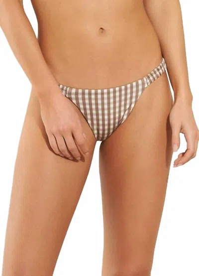 Maaji Vichy Nadine Tab Side Bikini Bottom In Beige In Brown