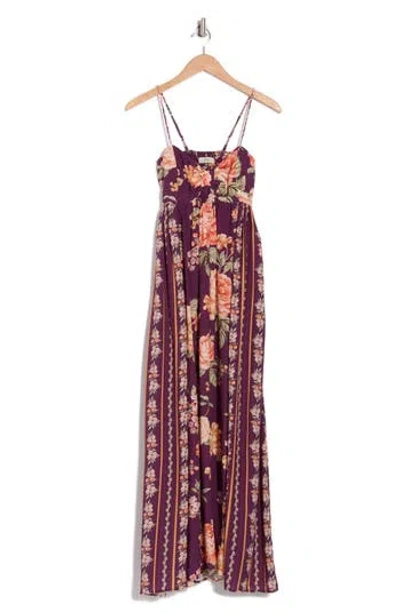 Maaji Vintage Flower Della Cover-up Maxi Dress In Purple