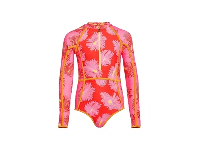 Maaji Water Blossom Moorea One Piece (toddler/little Kid/big Kid) Girl's Swimsuits One Piece Pink Overflow