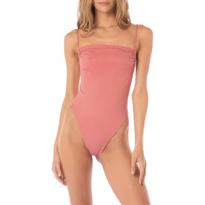 Maaji Watermelon Brittany Tie Back Reversible One-piece Swimsuit In Pink