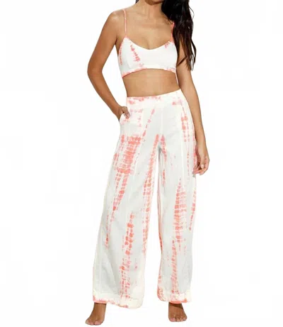 Maaji Wish Wide Leg Pants In Marble Rose In White