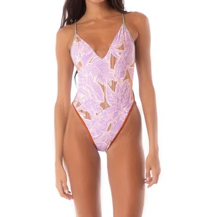 Maaji Wisteria Mae Classic One Piece Swimsuit In Lavender In Pink
