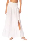 Maaji Aubrey Slide Slit Linen Cover-up Skirt In White