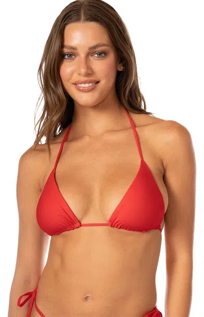 Maaji Women's Balmy Triangle Bikini Top In Red In Brown
