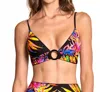 Maaji Women's Shine Long-line Triangle Bikini Top In Onyx In Multi