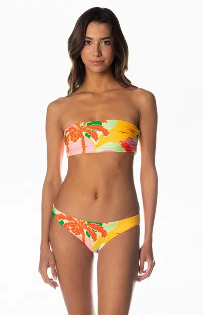 Maaji Women's Tropical Reversible Bikini Bottom In Yellow