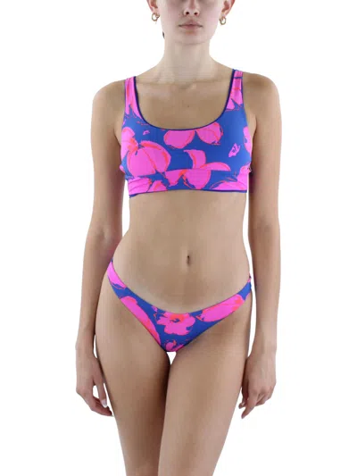Maaji Womens Printed Polyester Bikini Swim Top In Pink