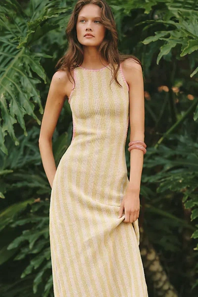 Maaji X Anthropologie Mirel Open-back Maxi Dress In Gold