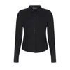 Maan Istanbul Women's Classic Slim Fit Black Shirt - Shades Of Limbo In Black