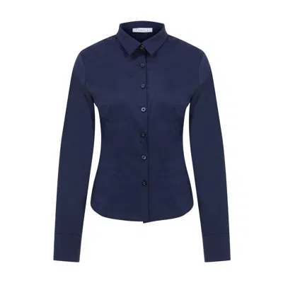Maan Istanbul Women's Classic Slim Fit Dark Blue Shirt - Shades Of Limbo